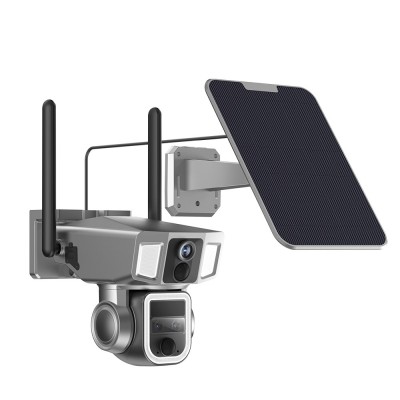 Camera Supraveghere Y7, 4G si WIFI 2K Ultra HD, trei lentile, 10X zoom optic, Incarcare Solara, Rotire Din Aplicatie, Rezistenta La Apa IP 66 foto