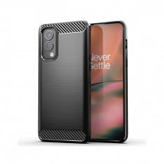 Husa Compatibila cu OnePlus Nord 2 5G Techsuit Carbon Silicone Negru foto