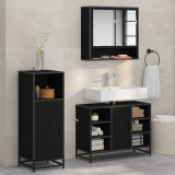 Cumpara ieftin Set de mobilier pentru baie 3 buc. Stejar Negru Lemn prelucrat