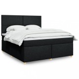 VidaXL Pat box spring cu saltea, negru, 180x200 cm, catifea 3291354