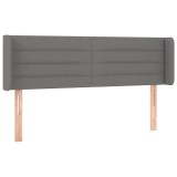Cumpara ieftin Tablie de pat cu aripioare gri inchis 147x16x78/88 cm textil