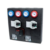 Grup de circulatie dublu ESBE DDA111-25, cu distribuitor, 2 pompe Wilo, circuit direct/amestec, ventil VRG437 DN25