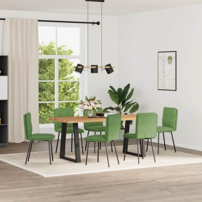 vidaXL Scaune de sufragerie, 6 buc, verde deschis, catifea 3315682 foto