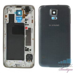 Carcasa Corp Mijloc Samsung Galaxy S5 Cu Capac Baterie Spate Originala Gri foto