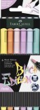 Brush pens, set 6 culori pastel, Black edition, Faber-castell