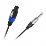 Cablu audio speakon la jack mono 6.35mm T-T 10m Negru, KPO2759-10, Oem