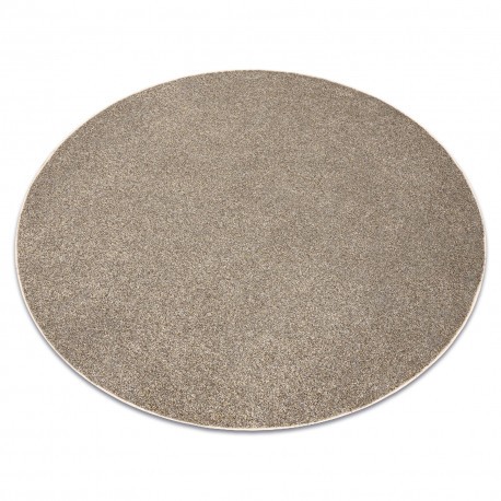 Covor rotund EXCELLENCE maro deschis 222 simplu, melange, cerc 100 cm