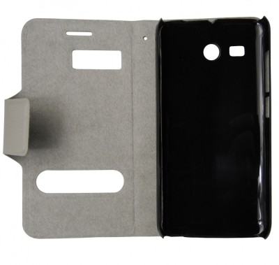 Husa tip carte cu stand gri (cu decupaje frontale) pentru Huawei Ascend Y511 foto