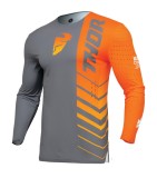 Tricou enduro motocross THOR Prime Analog Charcoal Orange