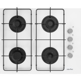 Plita incorporabila Arctic ARSGN64128SW 4 arzatoare, Alimentare gaz, Safety Plus, Alb