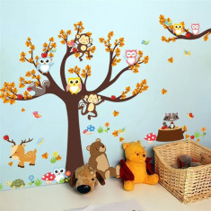 Sticker perete camera copii ursuletul sub copac foto