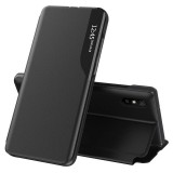 Husa Xiaomi Redmi 9A Eco Leather View flip tip carte, negru, Techsuit