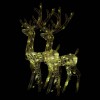 Decoratiuni reni de Craciun, 2 buc., alb cald, 120 cm, acril