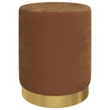 Cumpara ieftin Taburet depozitare rotund, maro, catifea 31 x 37 cm