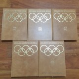 Set 5 volume &ldquo;100 Jahre Olympische Spiele 1896-1996&rdquo; &ndash; Ediție limitată, piele, aurire pe margini, foarte rar!