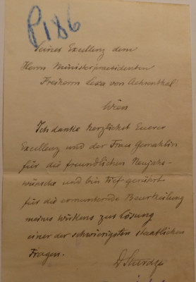 Dimitrie Sturdza , scrisoare olografa catre Lexa von Aehrenthal , circa 1895 foto