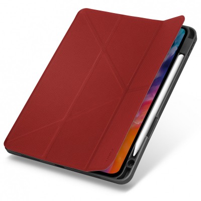 Husa Tableta TPU UNIQ Transforma Rigor New pentru Apple iPad Air (2020), Antimicrobial, CORAL, Rosie foto