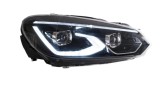 Set faruri Vw Golf 6 (5k), 10.2008-, montare fata, stanga+dreapta, cu animatii; cu DRL LED, lumini de zi; LED; manual; Tuning; LED, Vland