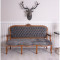 Sofa baroc din lemn mahon cu tapiterie din catifea gri inchis CAT361G19