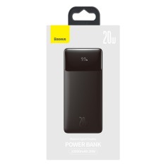 Baterie externa Bipow, Baseus, Power Bank 10000mAh, 20W, USB-C PD QC, Negru
