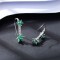 Cercei Eleganți Din Argint 925, Model Floral Cu Pietre Zirconiu Verde Smarald