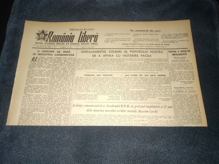 ZIARUL ROMANIA LIBERA 19 IUNIE 1951