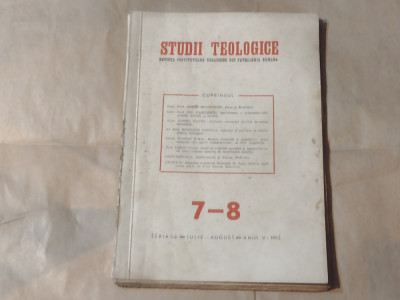 STUDII TEOLOGICE ~ REVISTA INSTITUTELOR TEOLOGICE DIN PATRIARHIA ROMANA 7-8\1953 foto