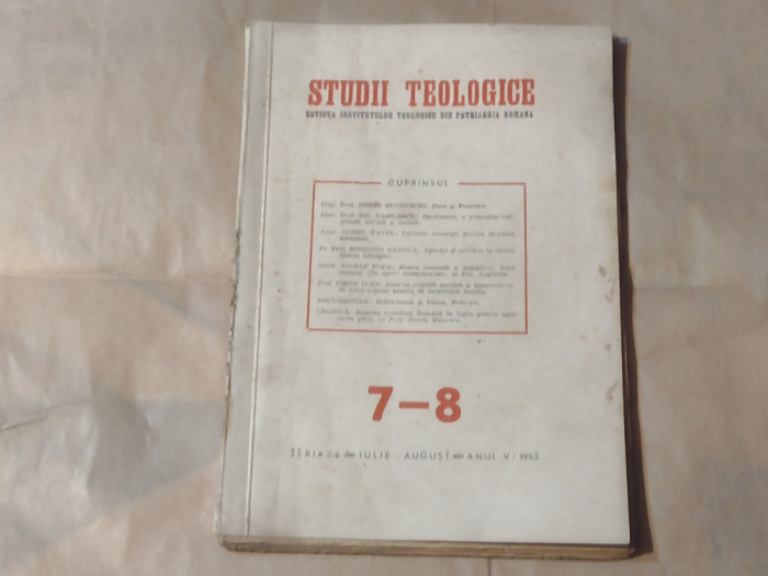 STUDII TEOLOGICE ~ REVISTA INSTITUTELOR TEOLOGICE DIN PATRIARHIA ROMANA 7-8\1953