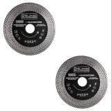 Cumpara ieftin Set 2 discuri diamantate turbo subtire, dublu segmentat, placi ceramice, taiere umeda si uscata, 125x10x20x22.23 mm, Richmann Exclusive
