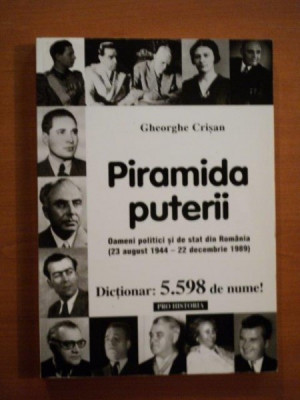 PIRAMIDA PUTERII , OAMENI POLITICI SI DE STAT DIN ROMANIA ( 23 AUGUST 1944 - 22 DECEMBRIE 1989 ) , DICTIONAR de GHEORGHE CRISAN foto