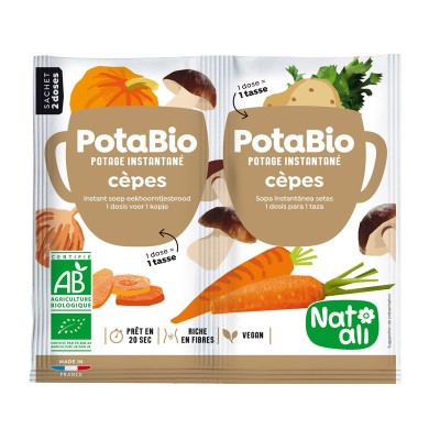 Supa instant cu porcini si legume, bio, 2x 8.5g, Nat-ali foto