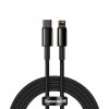 Cablu Date si Incarcare USB-C - Lightning Baseus Tungsten Gold, 20W, 2m, Negru CATLWJ-A01, Apple