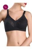 Sutien dantelat fără &icirc;ntărituri si arcuri, Conte Suprema RB7020, Nero, 90D
