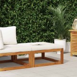 VidaXL Taburet de picioare, cu pernă alb crem, lemn masiv de acacia 311865