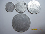 Romania (e123) - 5, 15 Bani 1975, 25 Bani 1982, 5 Lei 1978 - lot din aluminiu
