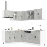 Cumpara ieftin Set dulapuri de bucătărie 11 piese &bdquo;Porto&rdquo; gri beton Lemn