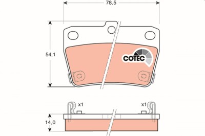 TRW GDB3279 COTEC set placute frana,frana disc foto