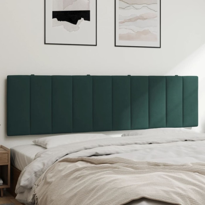vidaXL Pernă tăblie de pat, Hanko, verde, 180 cm, catifea 374684