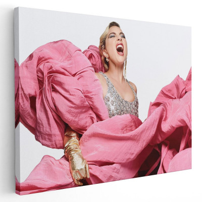Tablou afis Lady Gaga cantareata 2371 Tablou canvas pe panza CU RAMA 60x90 cm foto