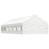 VidaXL Foișor cu acoperiș, alb, 13,38x5,88x3,75 m, polietilenă