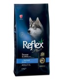 REFLEX Plus Medium Large, M-L, Somon, hrana uscata caini, 15kg
