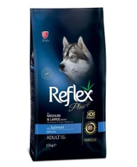 REFLEX Plus Medium Large, M-L, Somon, hrana uscata caini, 15kg