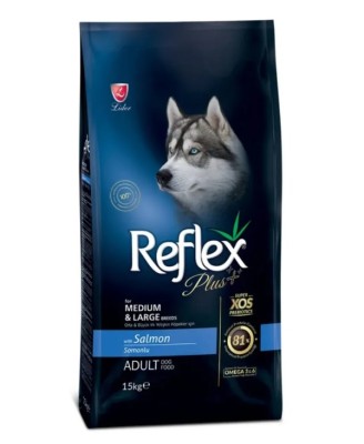 REFLEX Plus Medium Large, M-L, Somon, hrana uscata caini, 15kg foto