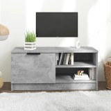 Comodă TV, gri beton, 80x35x36,5 cm, lemn prelucrat