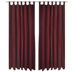 Draperii micro-satin cu bride, 140 x 245 cm, rosu bordo, 2 buc. GartenMobel Dekor