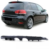 Difuzor sportiv spate cu teava dubla centrala lucioasa neagra, potrivit pentru VW Golf 6 1K 08-13 Performance AutoTuning