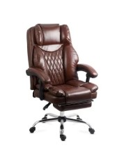 Scaun directorial OFF340, piele ecologica, mecanism balans, robust, rabatabil 180 grade, 150 kg