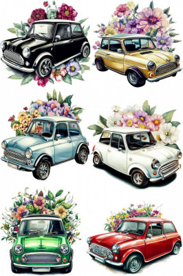 Sticker decorativ Mini Cars, Multicolor, 90 cm, 7736ST-6 foto