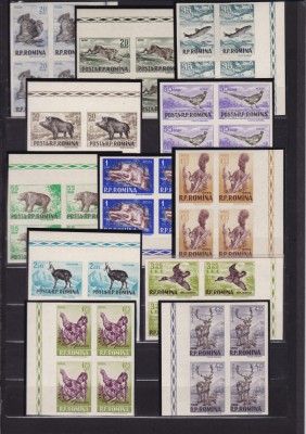 ROMANIA 1956 LP 404 a VANATOAREA NEDANTELATA BOCURI DE 4 TIMBRE MNH foto