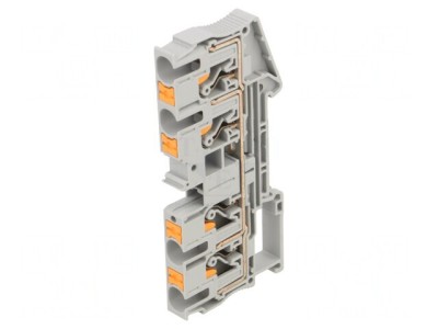 Conector Șine 0,5-10mm2 1 Pista 4 Borne Gri Push-In foto